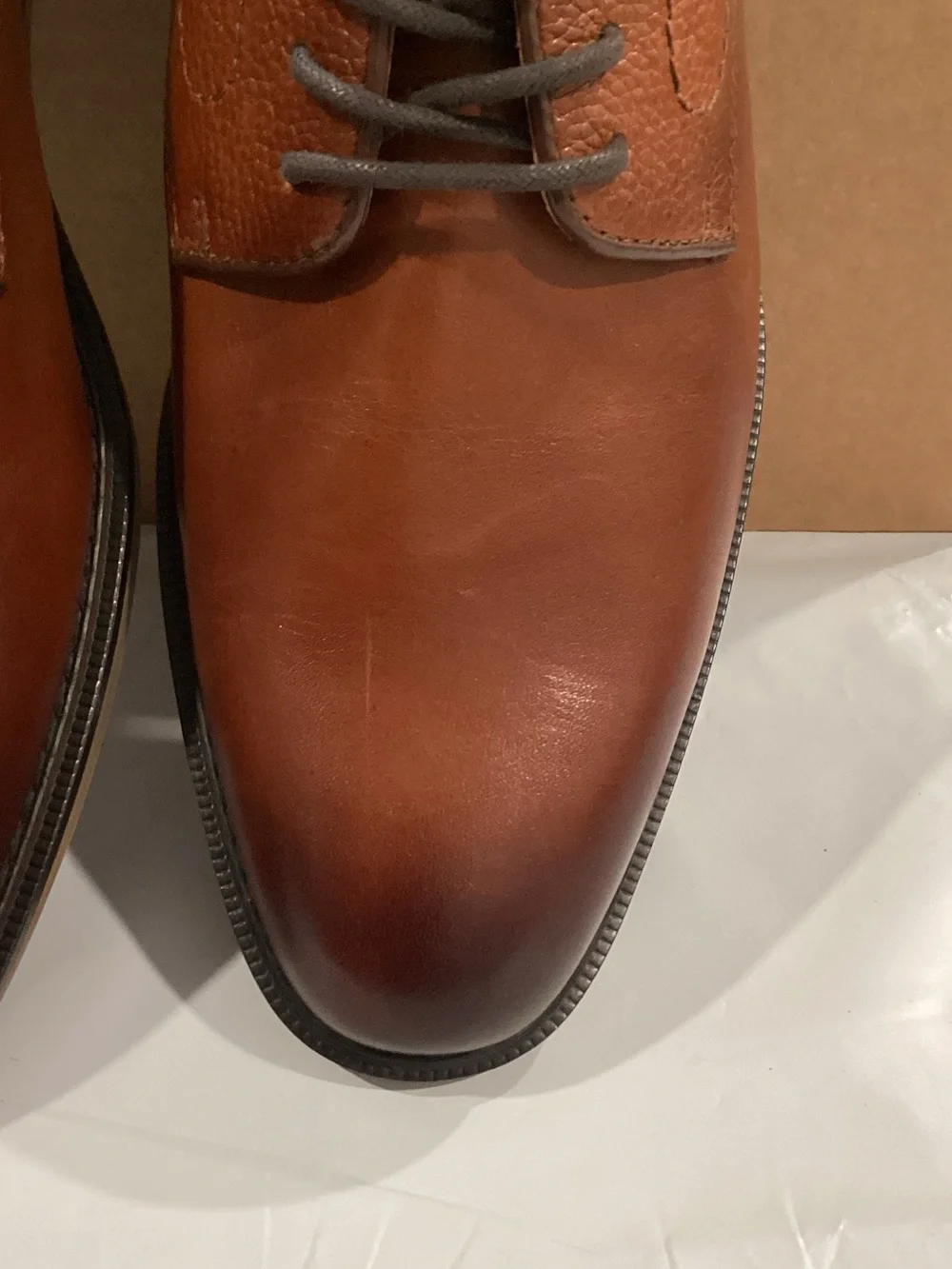 Nordstrom Rack Men’s 8M Cognac Leather Dress Shoes Ortholite